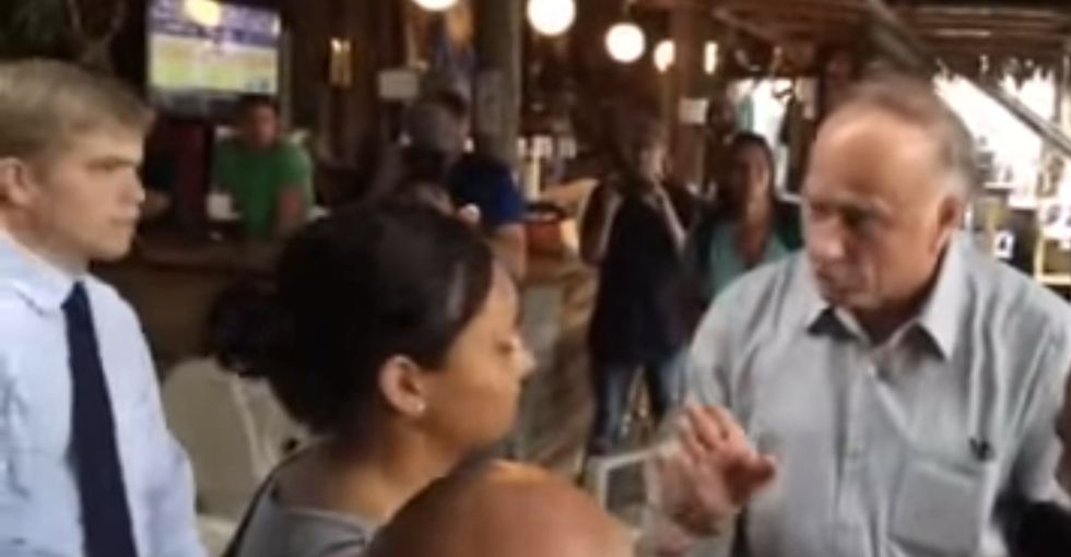 A Politician Decides To Be Awful To A Woman Who Wants Him To Learn Facts. Then He Gets Xenophobic.