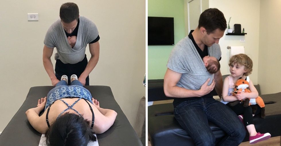 People are loving this dad who wears his baby to work. Here's why it matters.