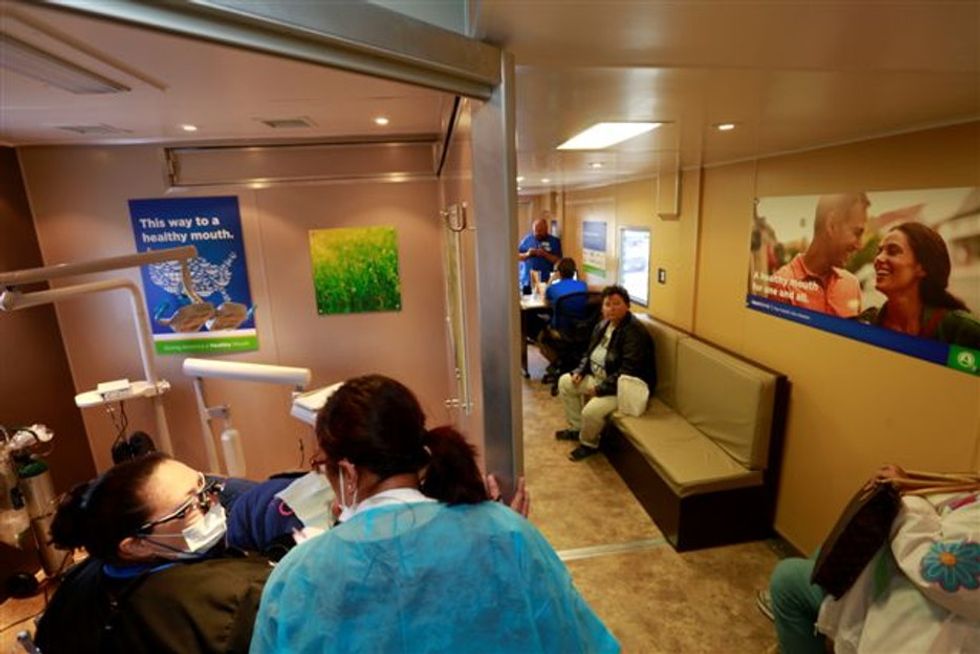 The VA doesn't cover dental care for all veterans. So these dentists are picking up the slack.