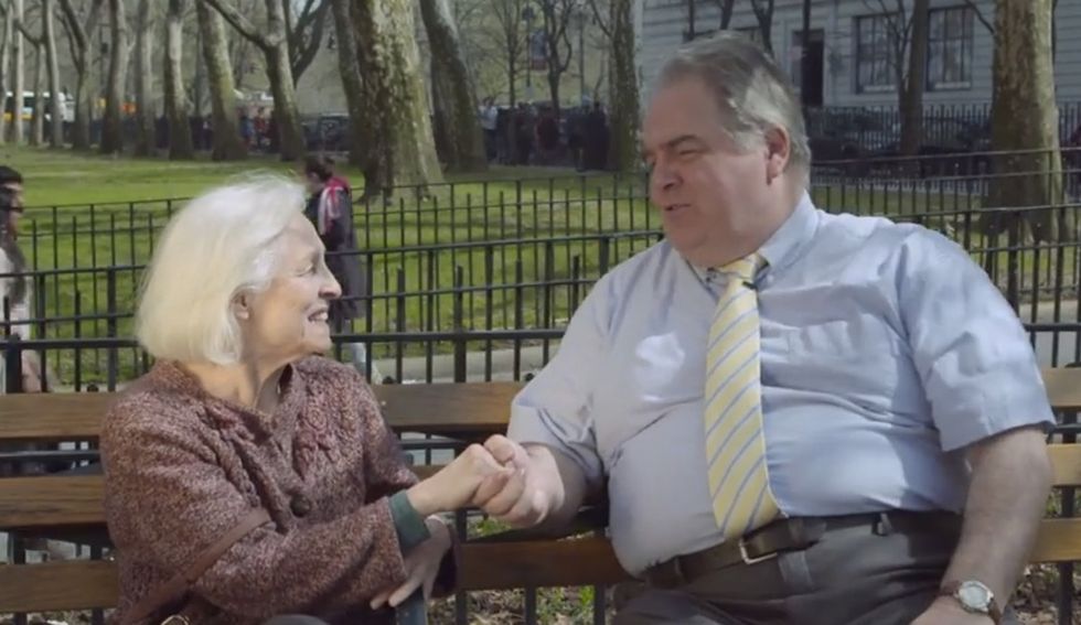 A Politician Pretends To Like Old People For 10 Seconds