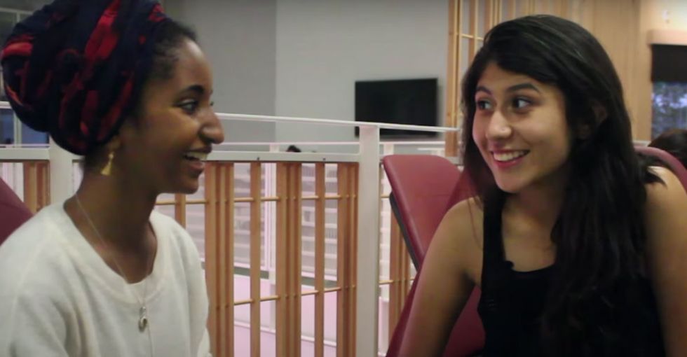 2 university students discover they have more in common than they thought just by saying 8 words.