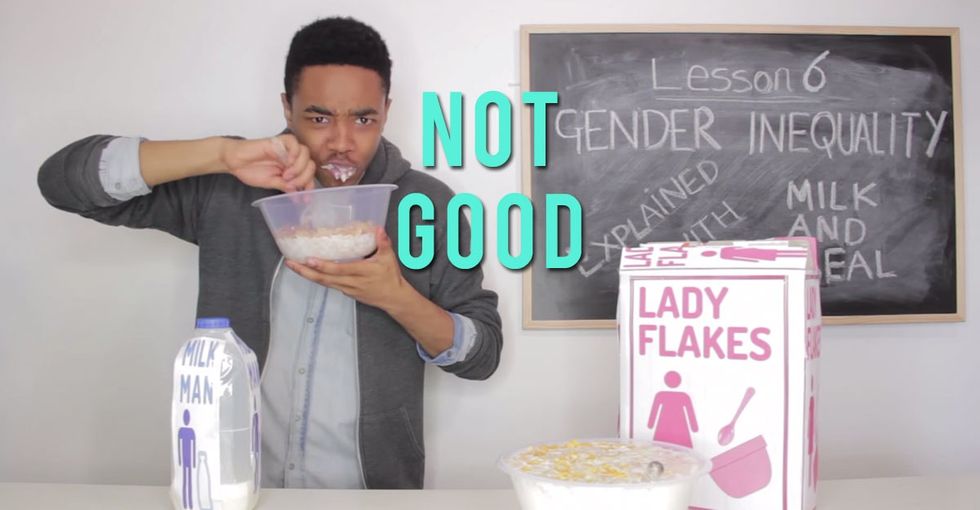 The Guy Pouring Milk On His ‘Lady Flakes’ Is About To Chunder Over Gender Inequality