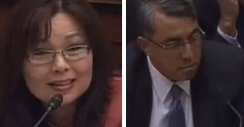 What's The Dumbest Thing You Could Say To A Congresswoman Who Lost Her Legs In Battle? Um, THIS.