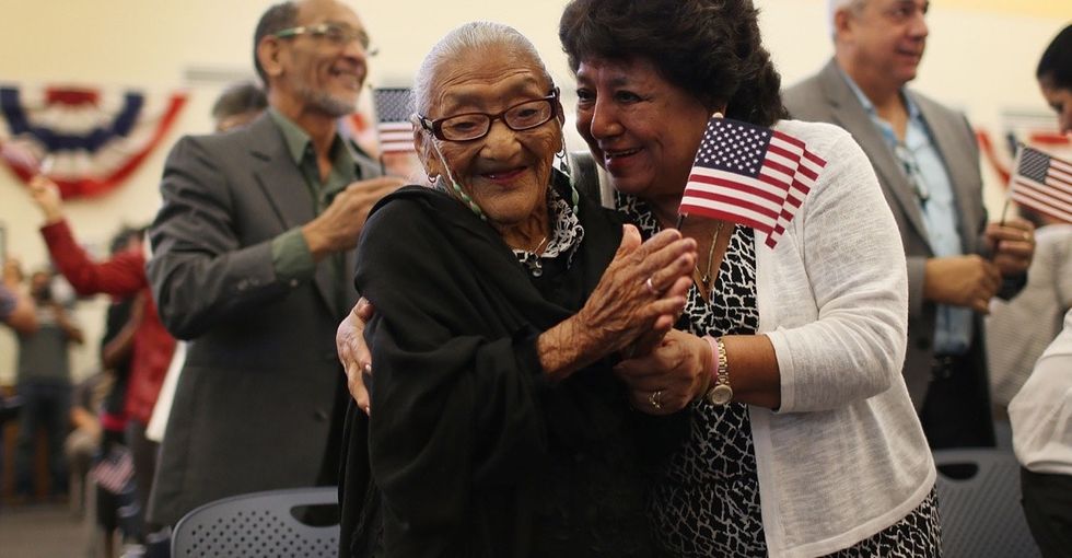 She's one of America's newest citizens — and one of its oldest.