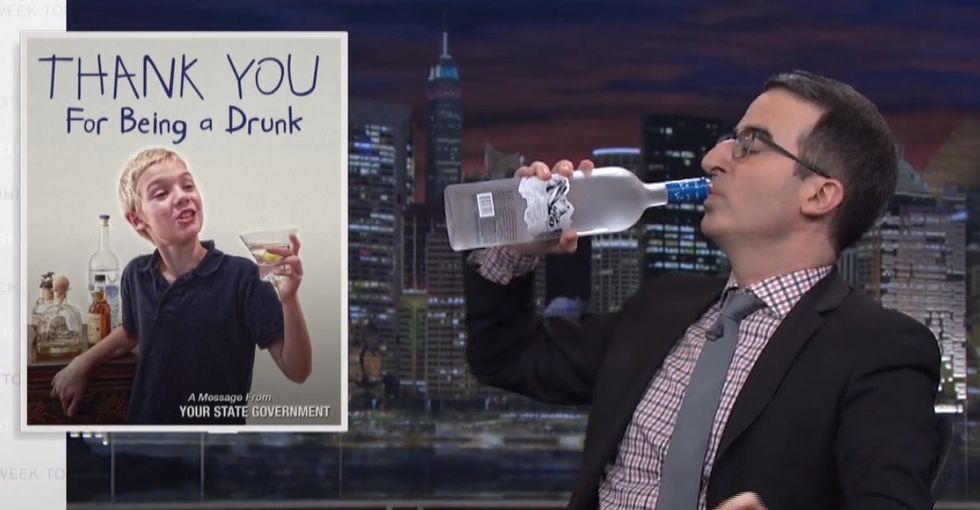 John Oliver Chugs Some Vodka To Prove A Point About America's Horrible Education Scam, The Lottery