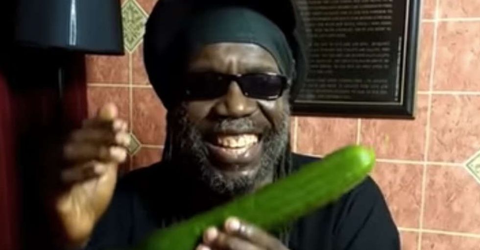 Please let me love something one day as much as this reggae singer loves cucumbers.