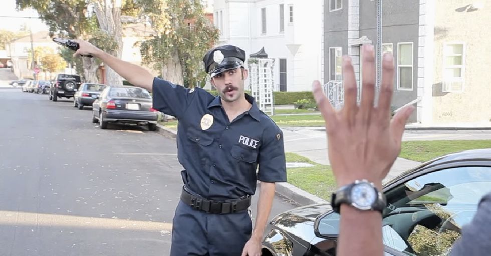 A Black Man Approaches The Cops. The Cop Pulls Out His Gun. Then It Gets ... Funny.