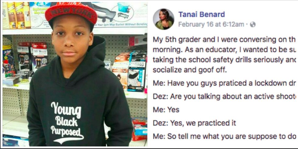She asked her young son about school shooting drills. His shocking response went viral.