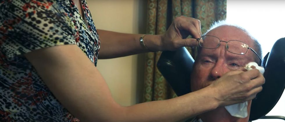 He told his wife something he hadn't been able to say for 15 years — using only his eyes.