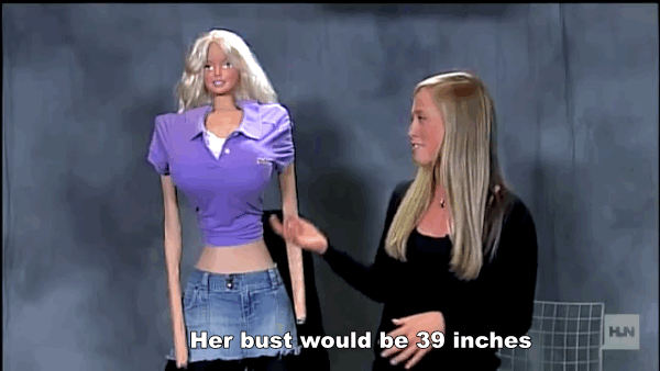 barbie real life measurements