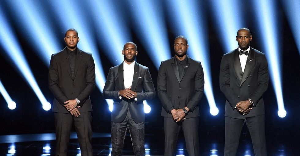A group of NBA players opened the ESPYs with a bold statement about violence.