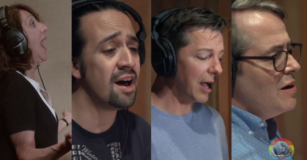 Watch Broadway stars record a song for the victims of the Orlando shooting.