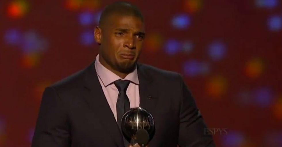 Michael Sam, the first openly gay NFL player, gave an acceptance speech that everyone should watch.