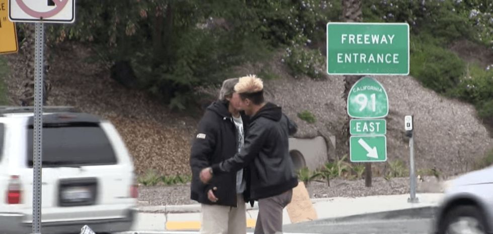A man followed a homeless person with a hidden camera to see how he spent his money.