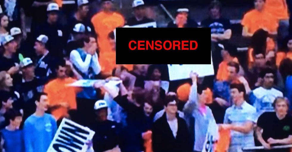 They held up racist signs at a basketball game, so he went on TV and gave them a piece of his mind.