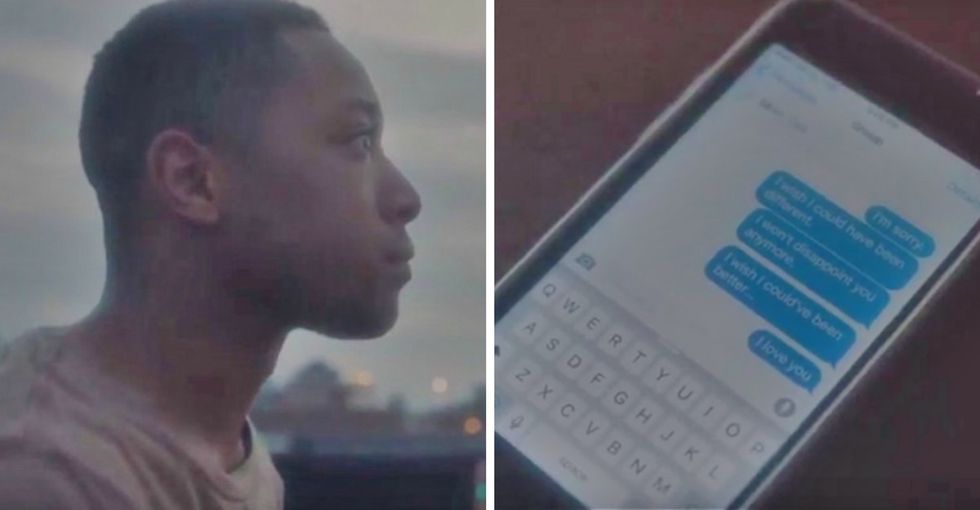 A gut-wrenching PSA shows a gay teen's final texts before saying goodbye.