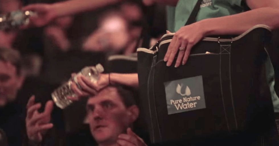 A movie theater handed out free water that was impossible to open. Why?