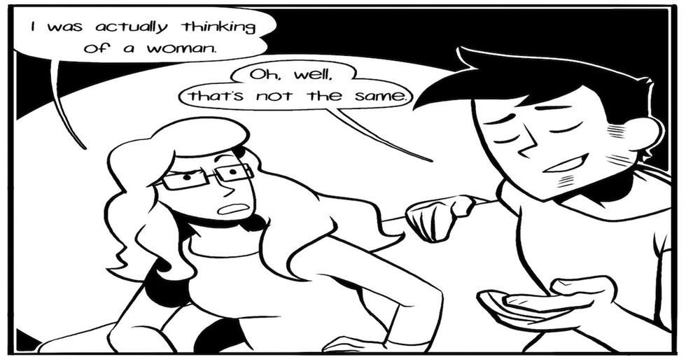 This comic embraces the complexity of bisexuality in relationships.