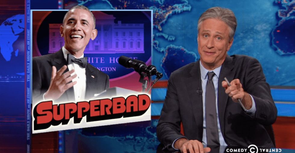 As Baltimore protested, mainstream press partied. Jon Stewart had something to say about that.
