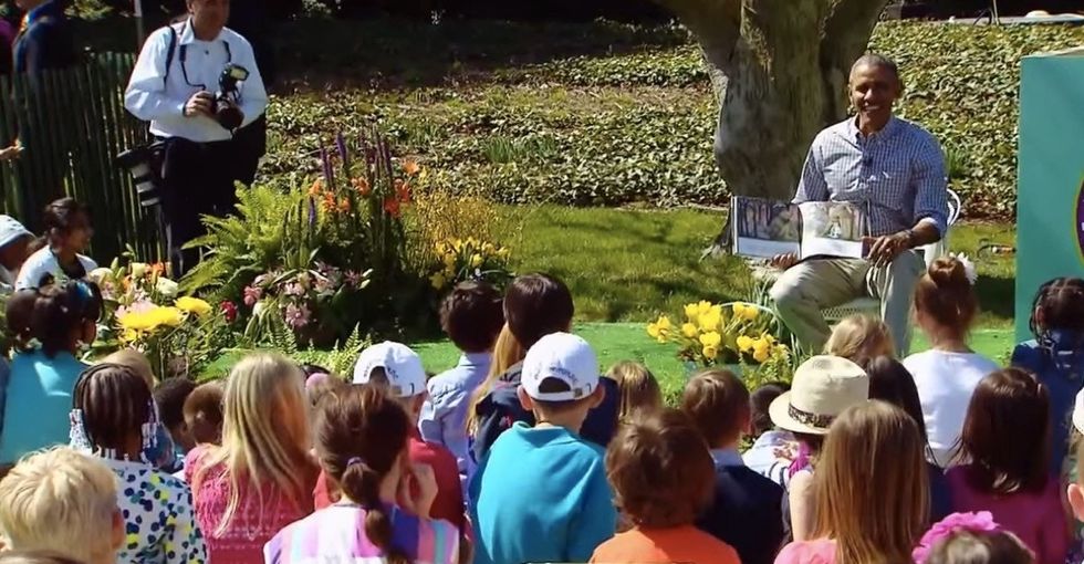 President Obama was interrupted by a bunch of bees. He responds with some pretty solid advice.