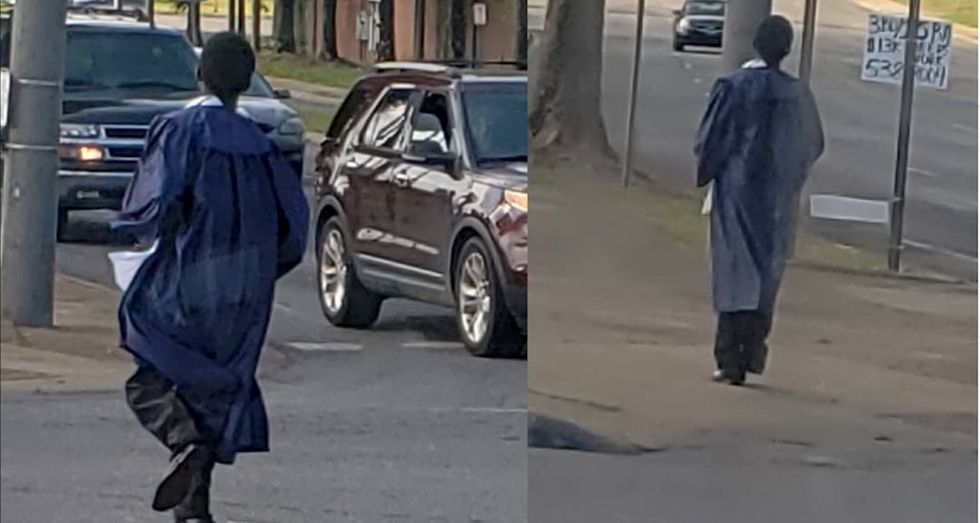 This teen went viral on the way to his graduation. He's a lesson in perseverance.