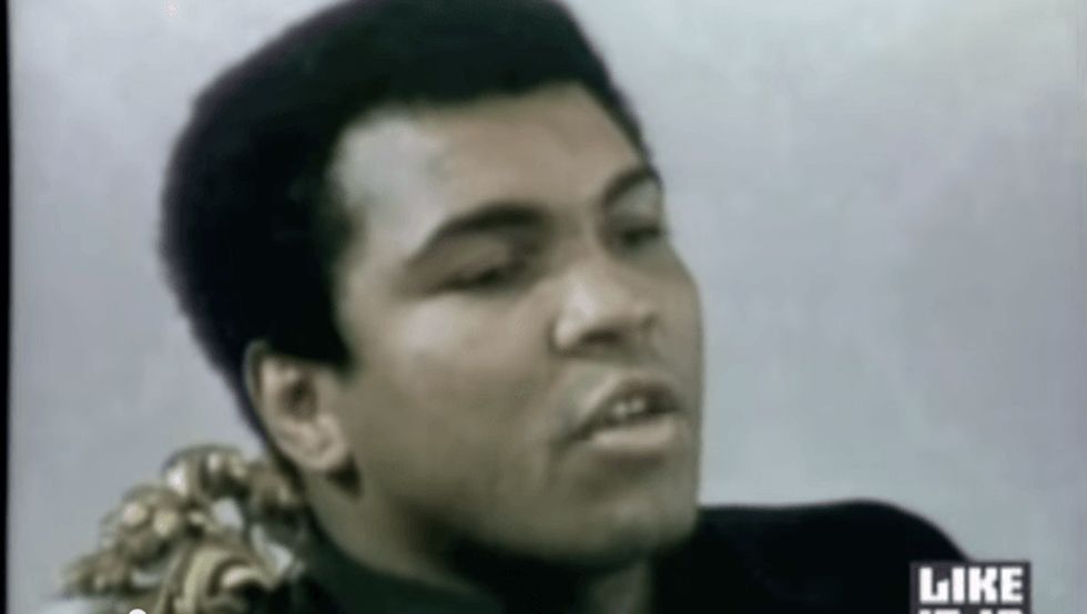 Muhammad Ali's brilliant response to being drafted in 1967 is worth repeating. Over and over.