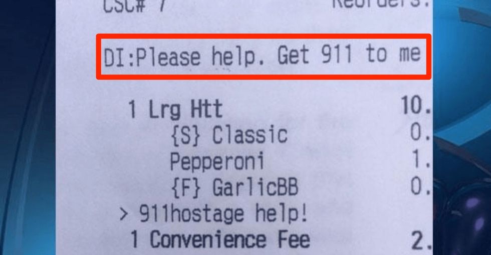 Her life was on the line, and she did the one thing that could save her: She ordered pizza.