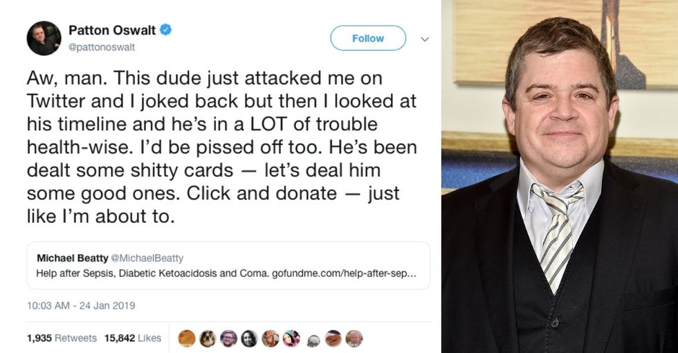 Patton Oswalt and his fans transformed a Twitter troll's life with a simple but powerful act of kindness.