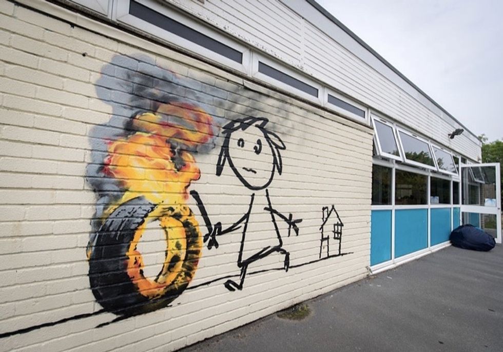 See how Banksy responded when an elementary school named a building after him.