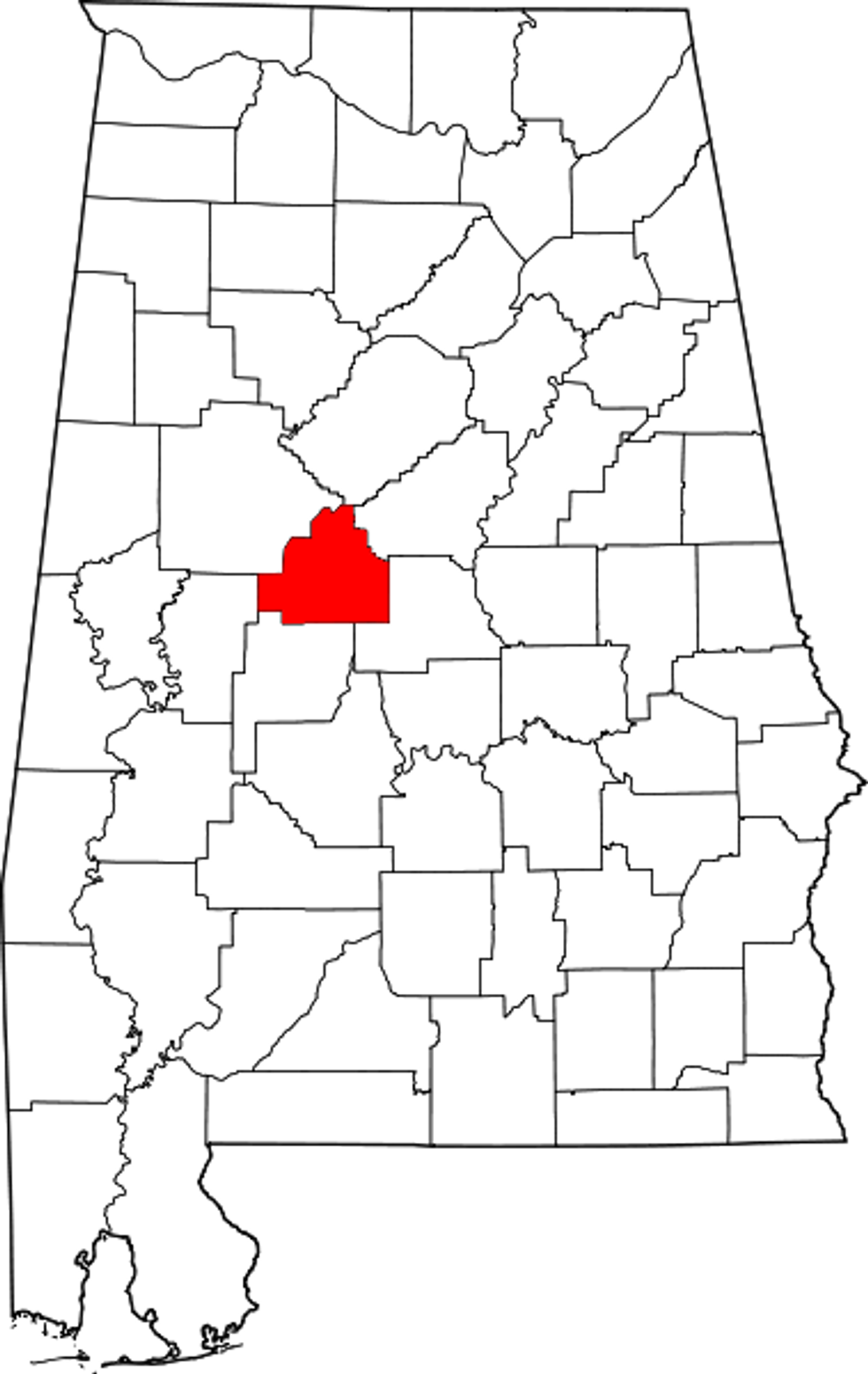 All 67 Alabama Counties On A Map For Reference