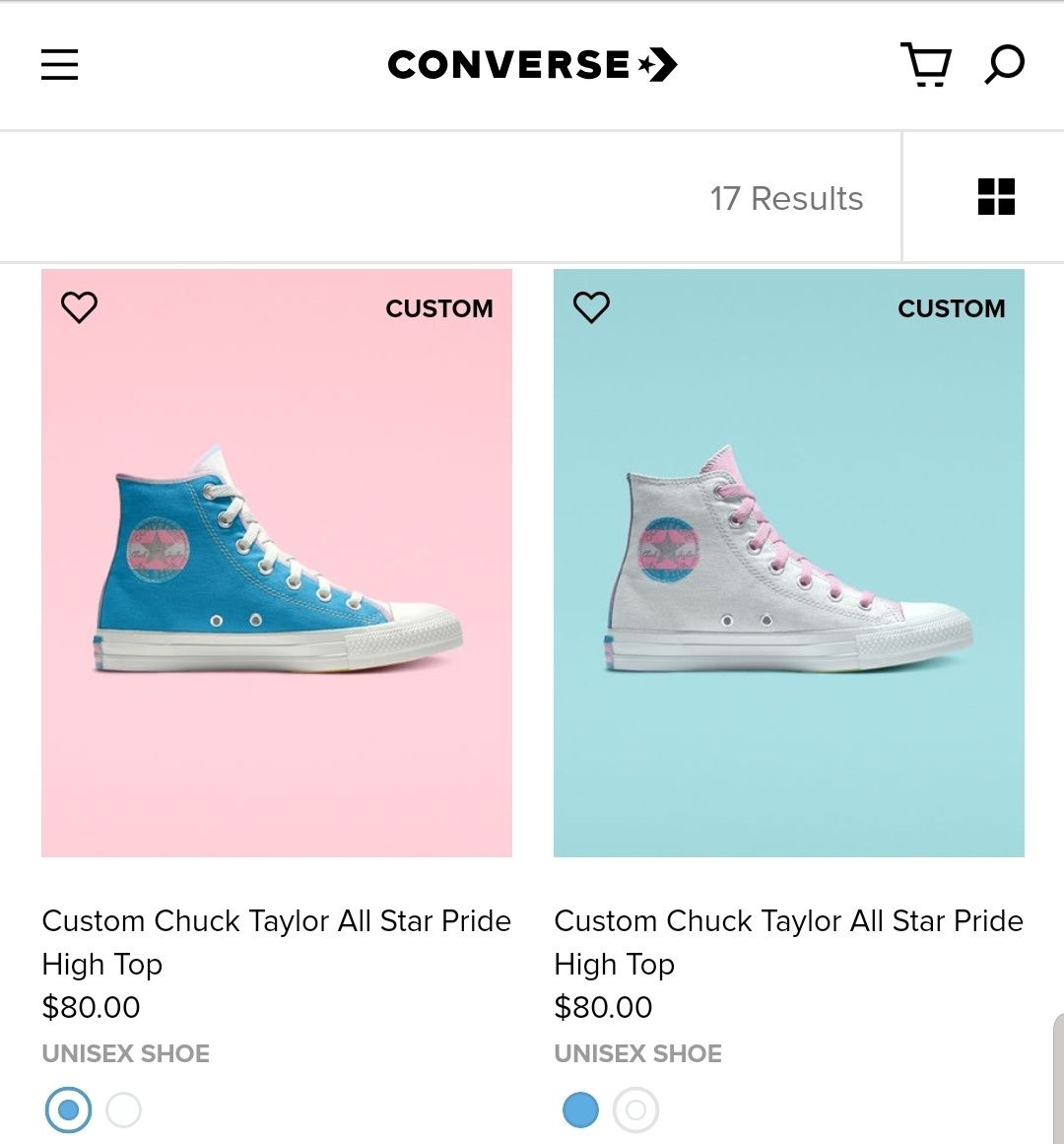 trans themed converse