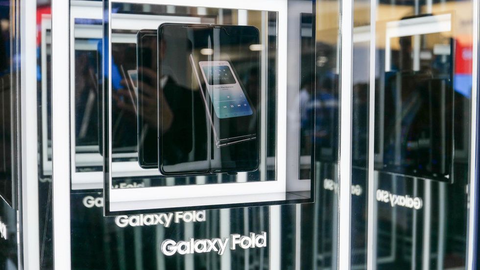 Photo of the Samsung Galaxy Fold at Mobile World Congress 2019