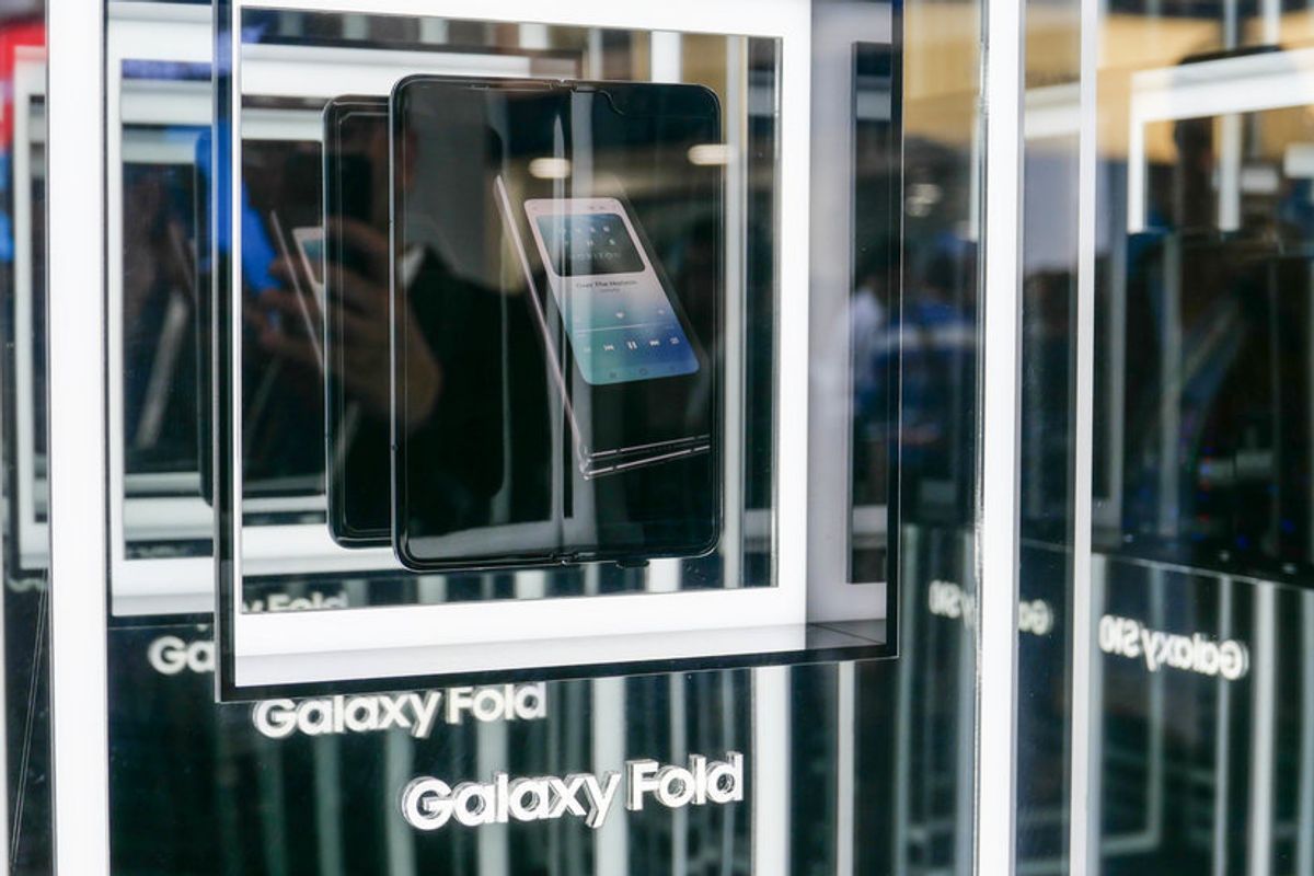 Photo of the Samsung Galaxy Fold at Mobile World Congress 2019
