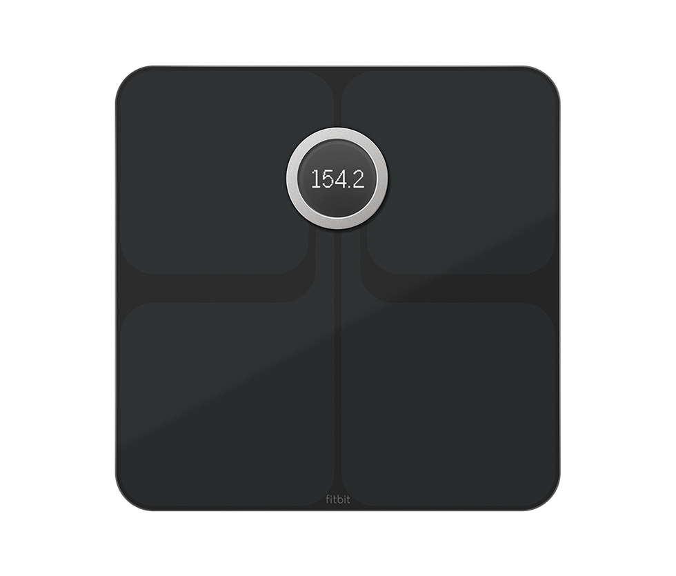 A photo of the \u200bFitbit Aria 2, which syncs to your Fitbit tracker or watch