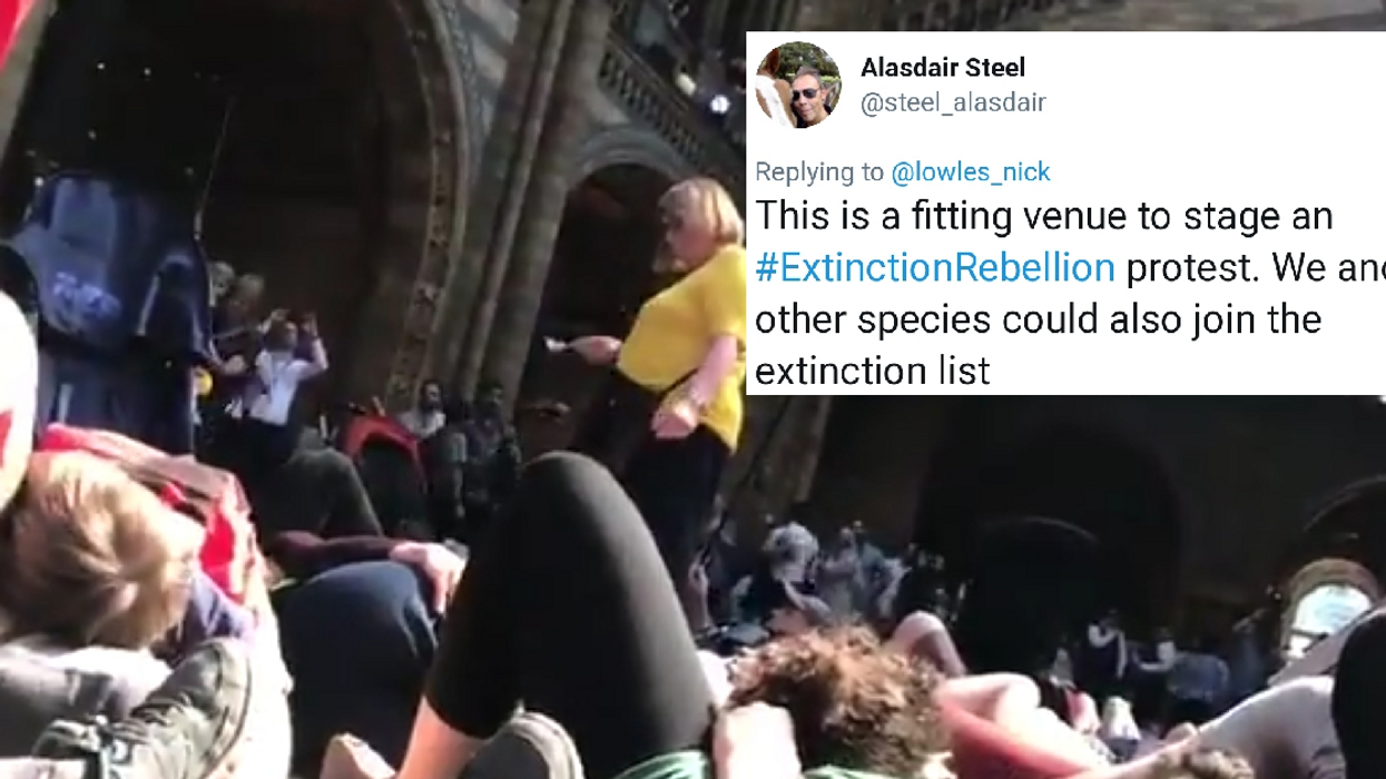 Extinction Rebellion Protesters Stage 'Die-In' At London's Natural History Museum To Highlight Climate Change