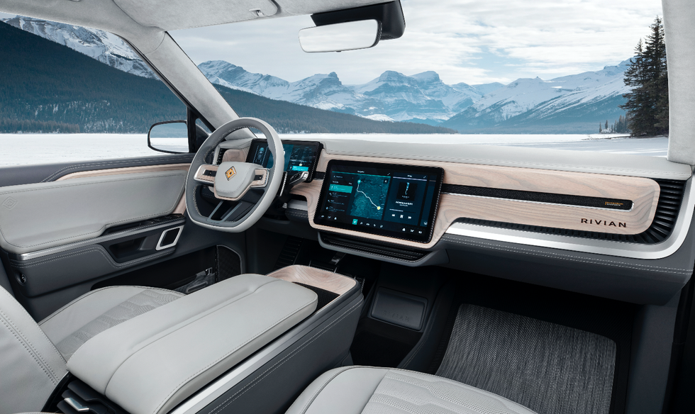 Photo of the interior of the Rivian R1S electric SUV