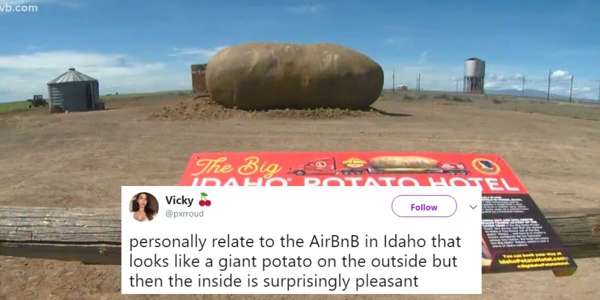 Someone Turned A Giant Idaho Potato Into An Airbnb And The Inside Is Actually Pretty Stylish George Takei Someone Turned A Giant Idaho Potato Into An Airbnb And The Inside Is Actually Pretty Stylish George Takei