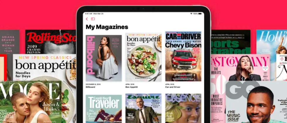 A photo of a selection of magazines through the new Apple News+ service