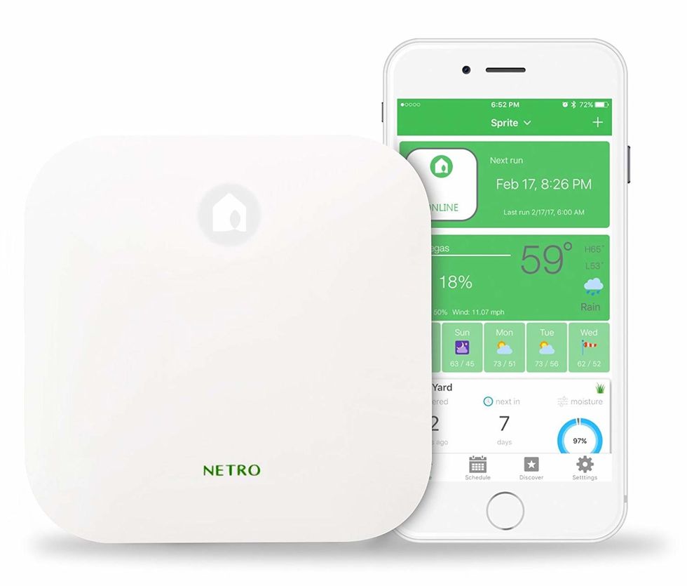 Photo of the Netro irrigation system and smartphone app