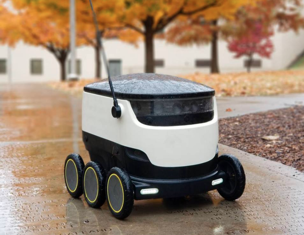 A photo of the Starship autonomous delivery robot
