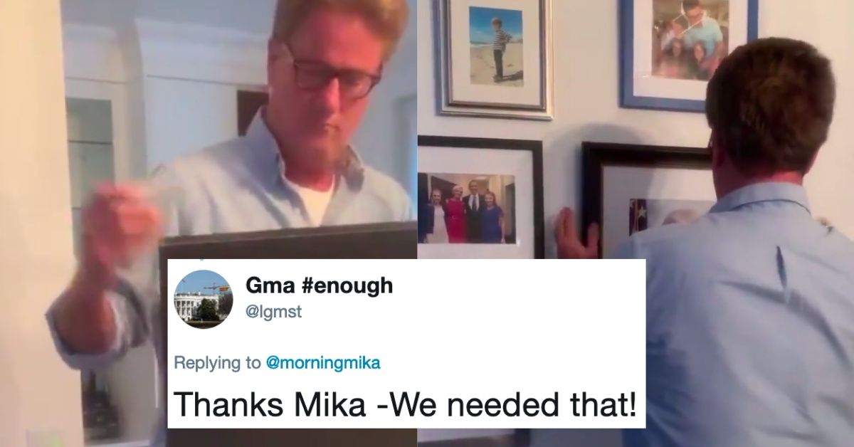 Mika Brzezinski's Video Of Joe Scarborough Hanging An Inspiring Picture In His Pajamas Has Twitter Cheering