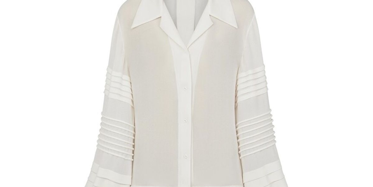 Button-Up Blouse With Intricate Sleeves