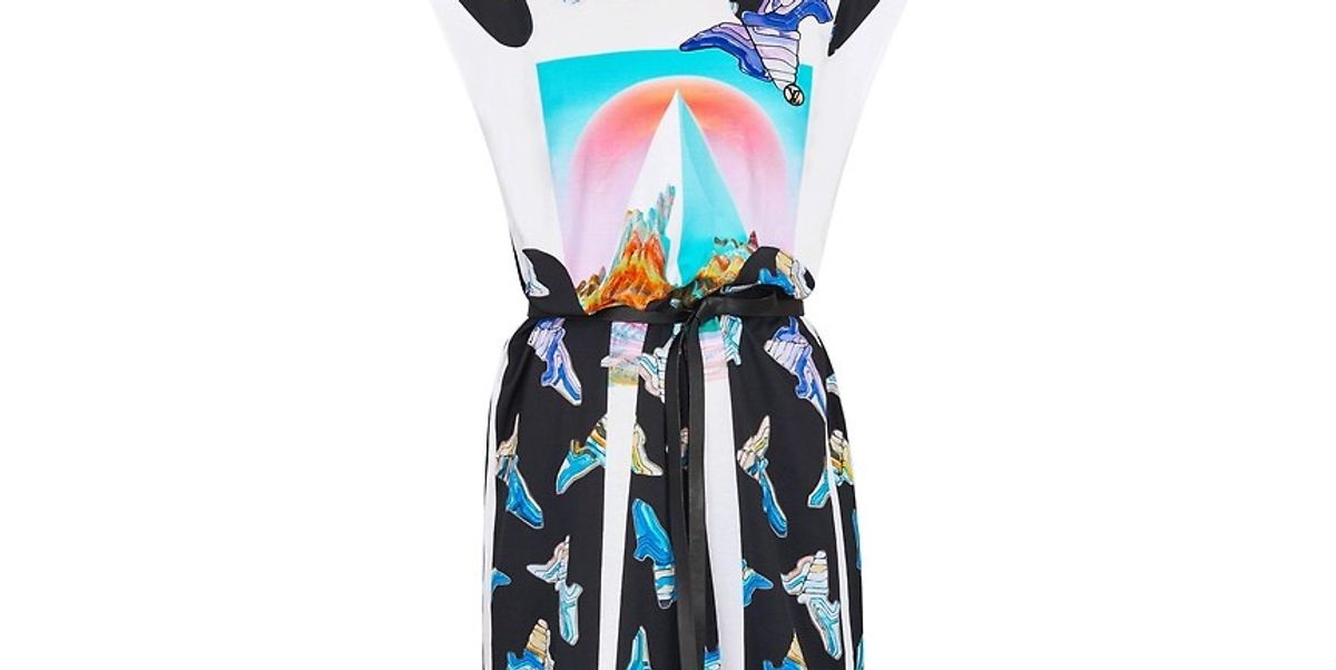 Sleeveless Printed Dress With Gel Patch