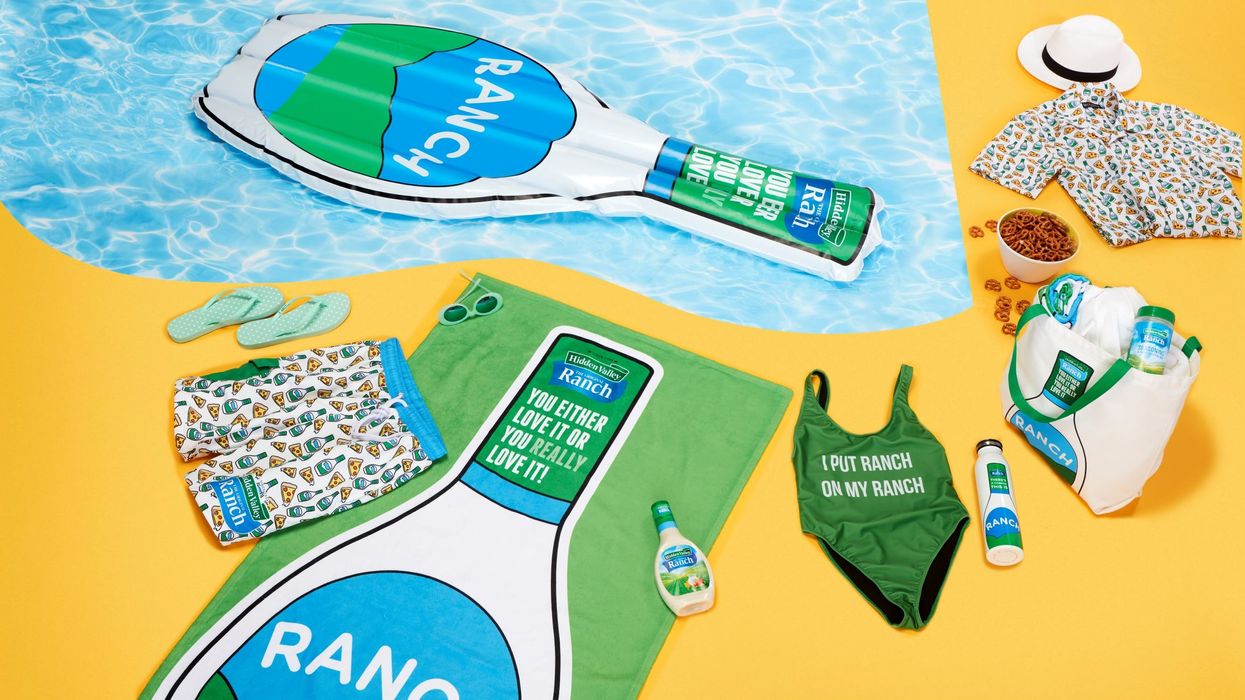 Hidden Valley Ranch launched a new summer collection that includes a giant ranch bottle float