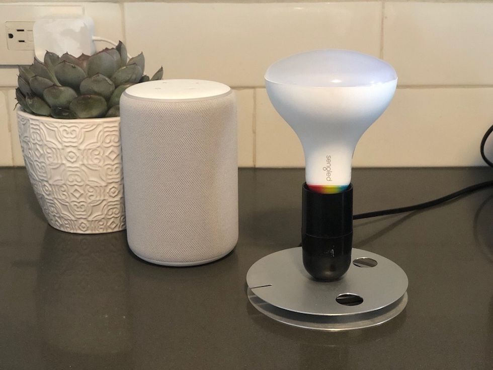 The Amazon Echo Plus acts as a Zigbee hub, which we tested by connected to a Sengled smart bulb pictured here