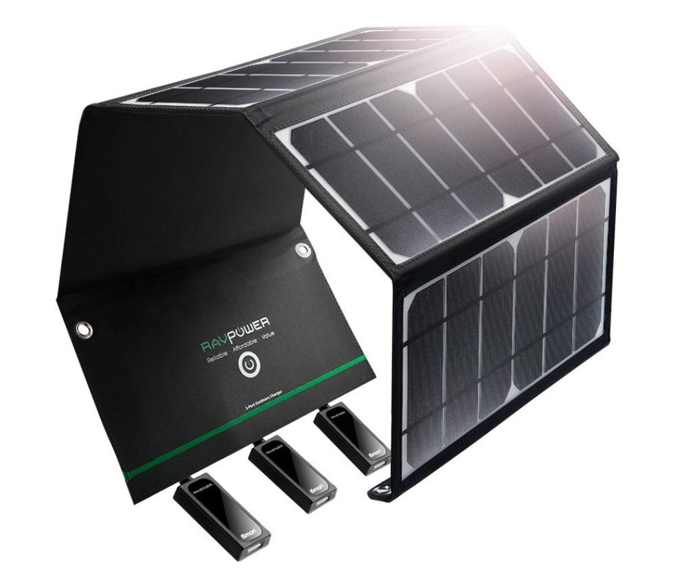 photo of a RAVPower solar panel charger