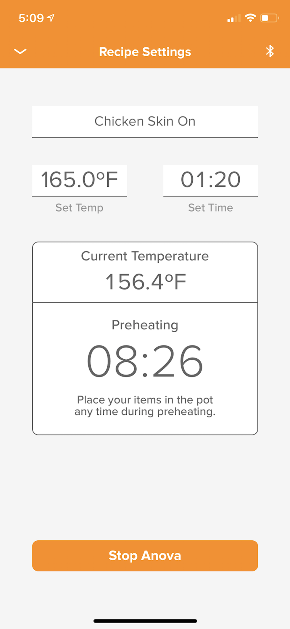 The Anova Culinary app runs the Nano sous vide, where you can start and stop the device, and also find recipes