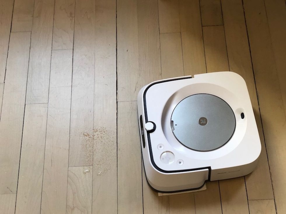 The Braava jet m6, pictured here, can clean up to 1,000 square feet