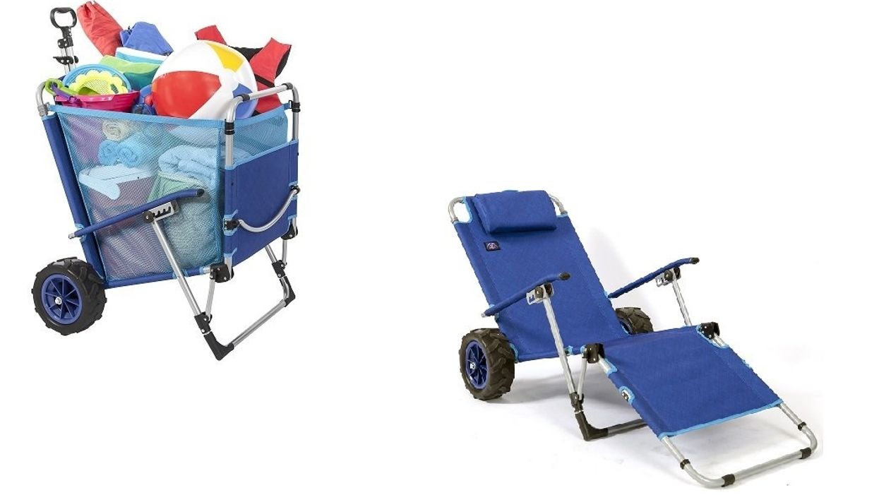 This lounge chair folds into a wagon, and beach trips will never be the same