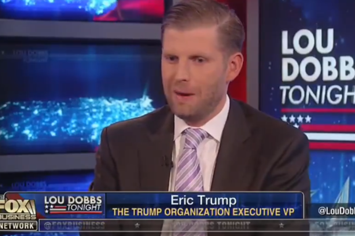 Was Eric Trump The Stupidest Thing On Fox News Last Night? LOL You Guys, It's Not A Contest!